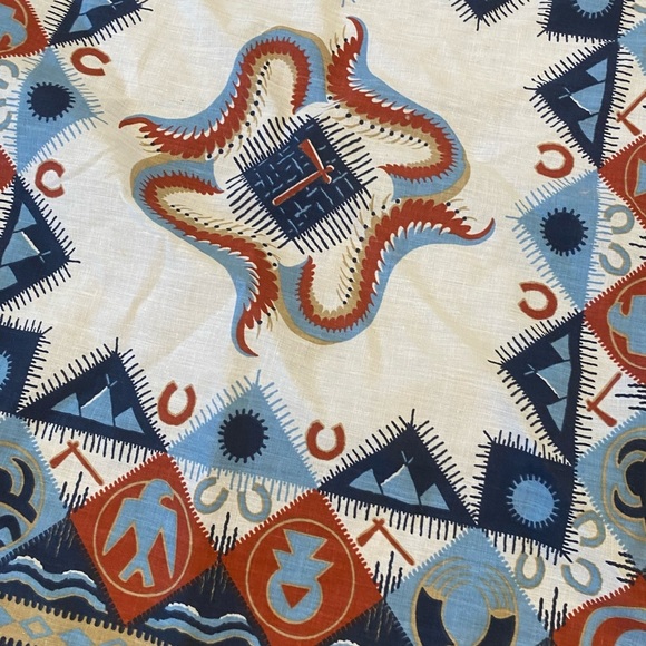 Vintage Aztec Southwestern Cotton Blend Native American Print Bandana Scarf - Picture 6 of 7